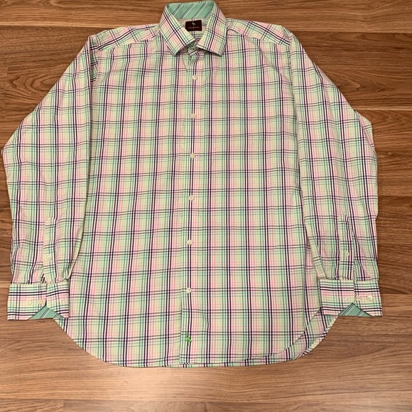 Tailorbyrd Multi Color Striped Dress Shirt Size L - Picture 5 of 5